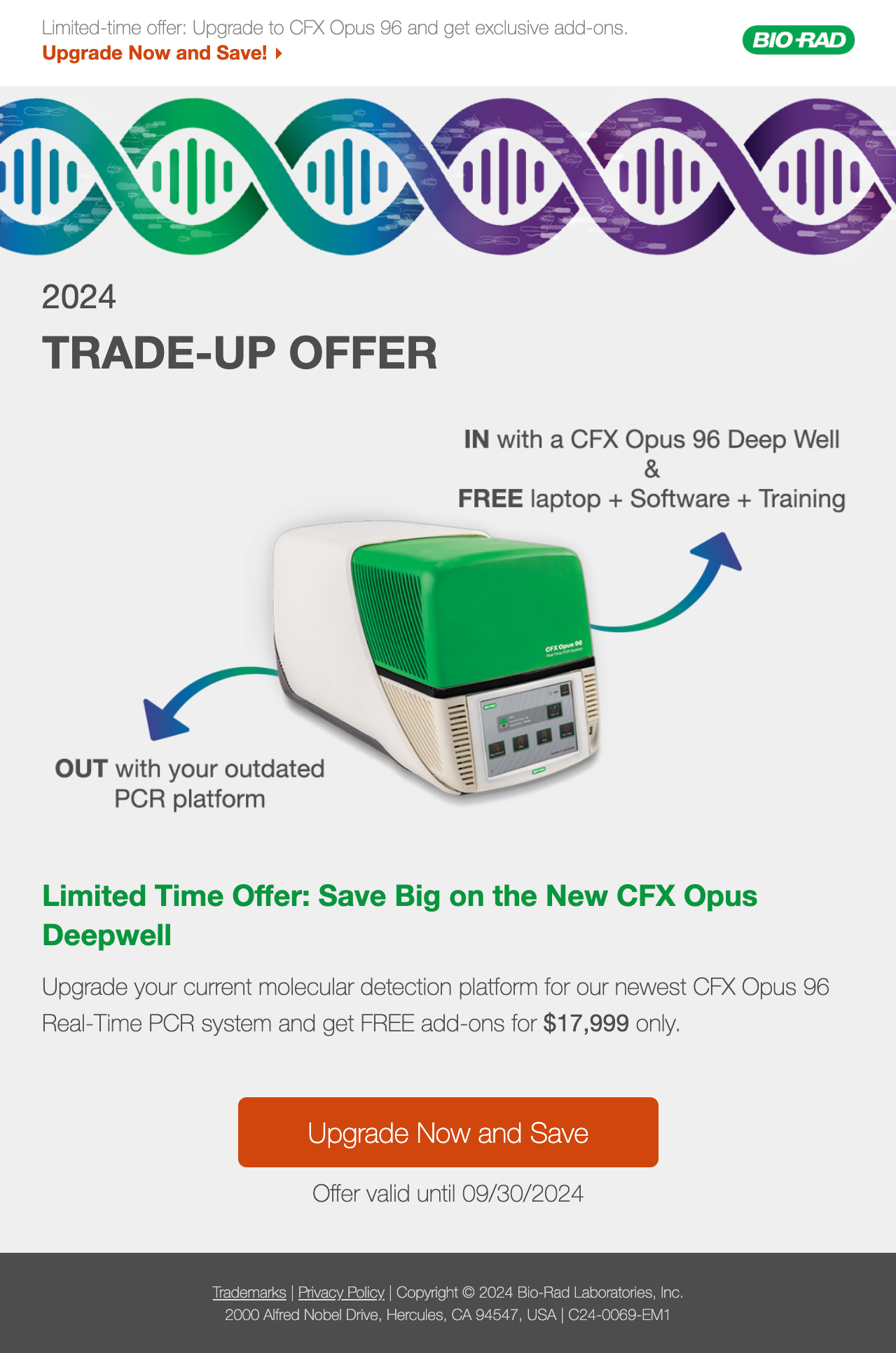 Bio-Rad Laboratories, Marketing Email Design, Desktop, Example 1
