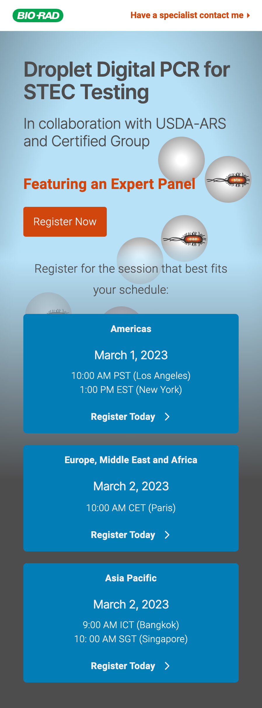 Bio-Rad: Webinar Registration Page Design