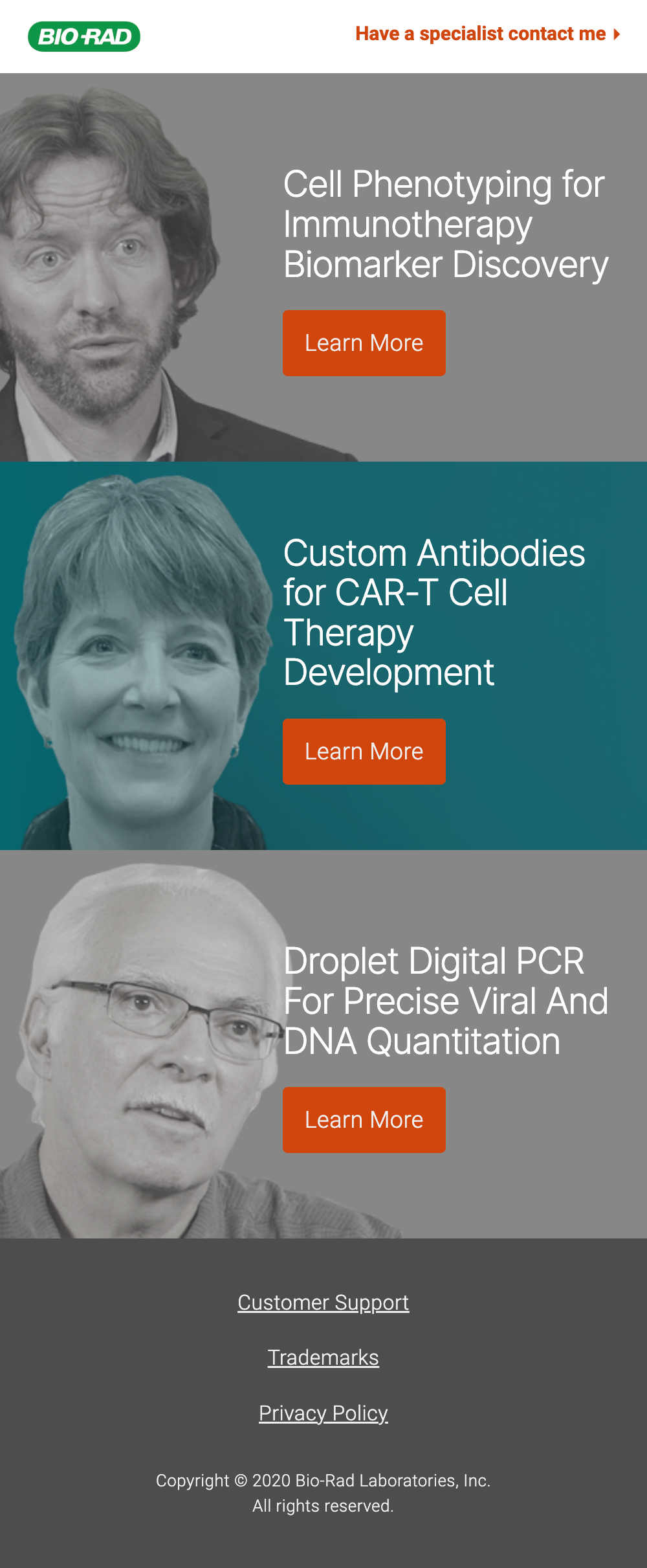 Bio-Rad: Campaign Site Design