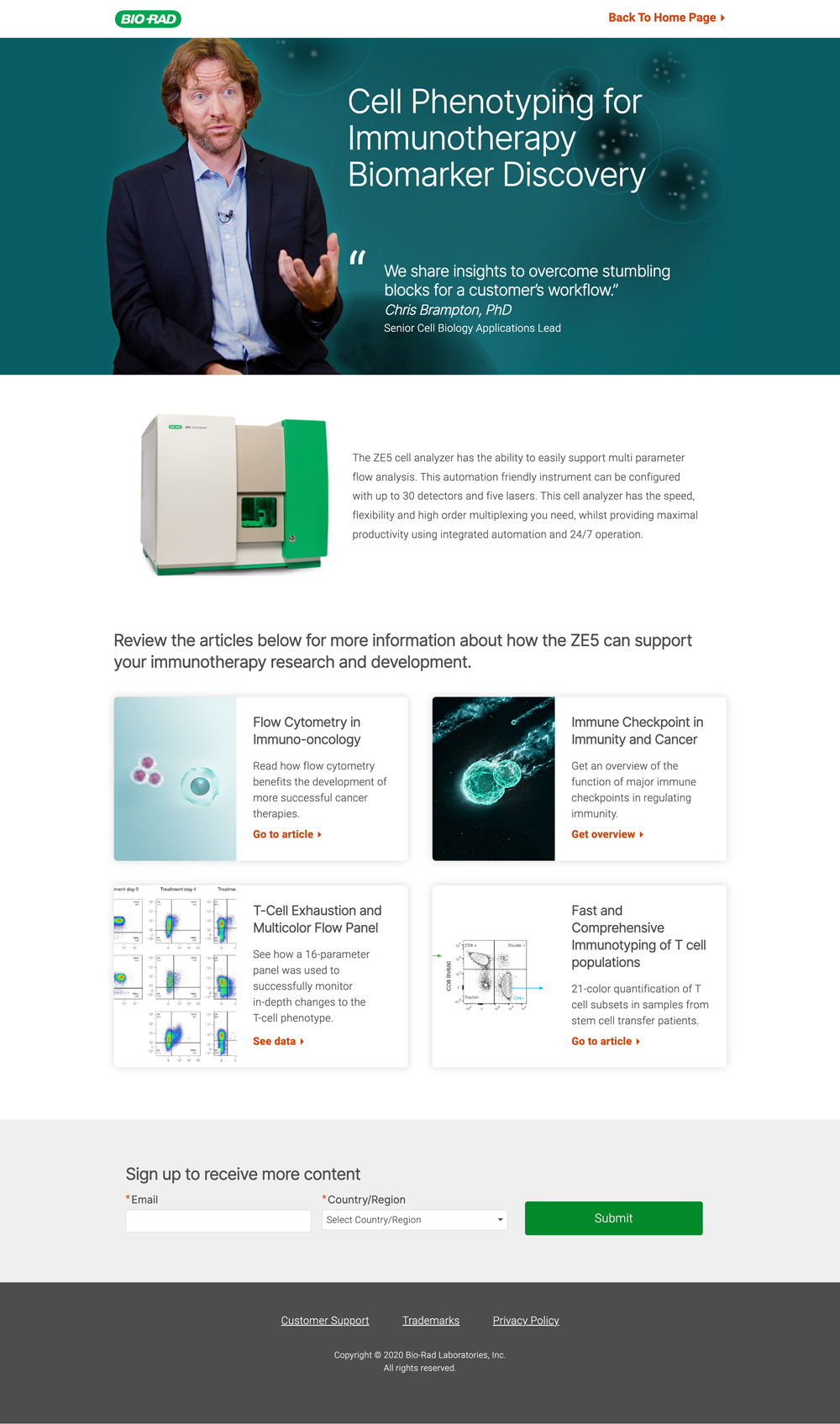 Bio-Rad: Campaign Site Design