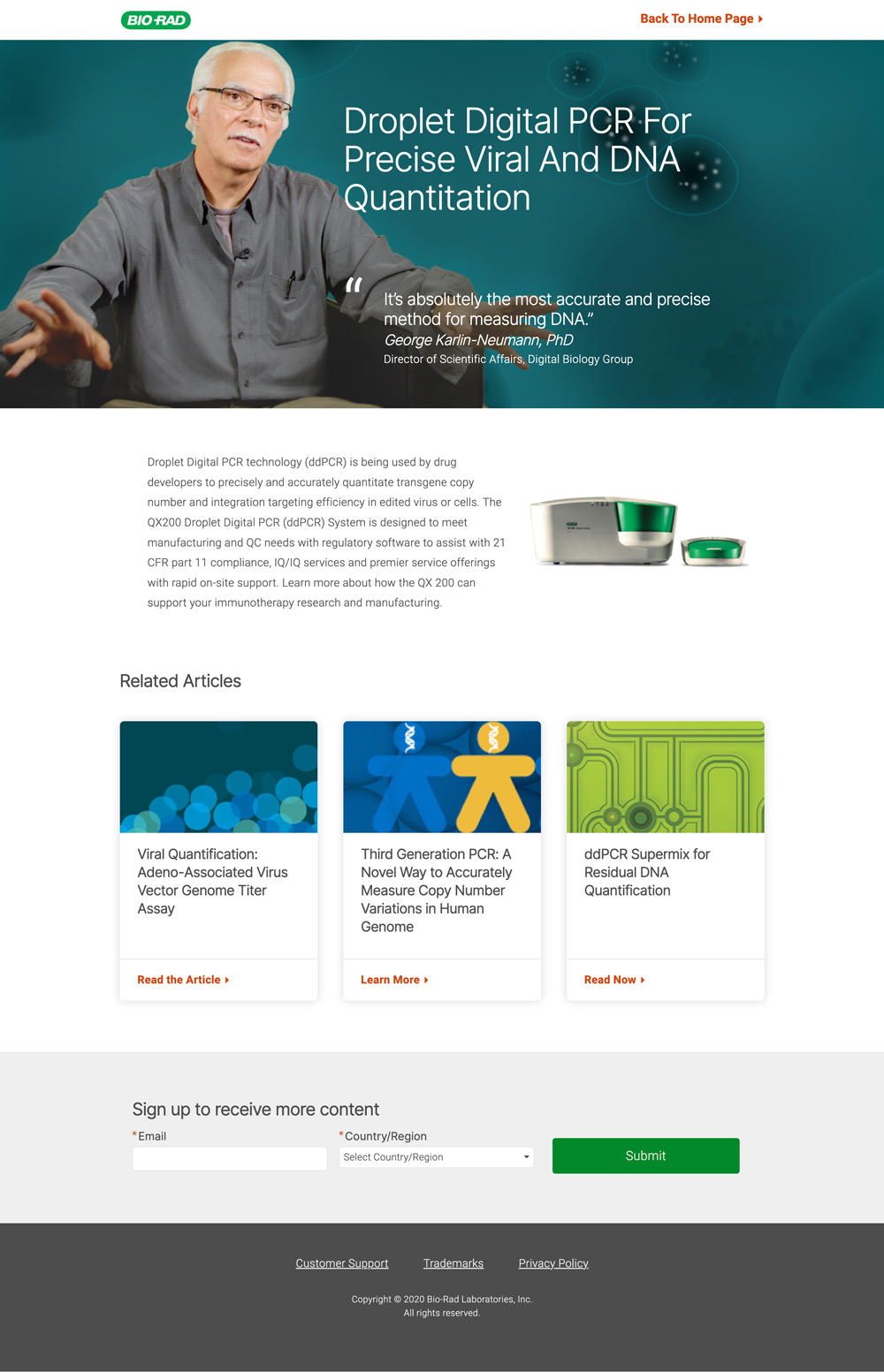 Bio-Rad: Campaign Site Design